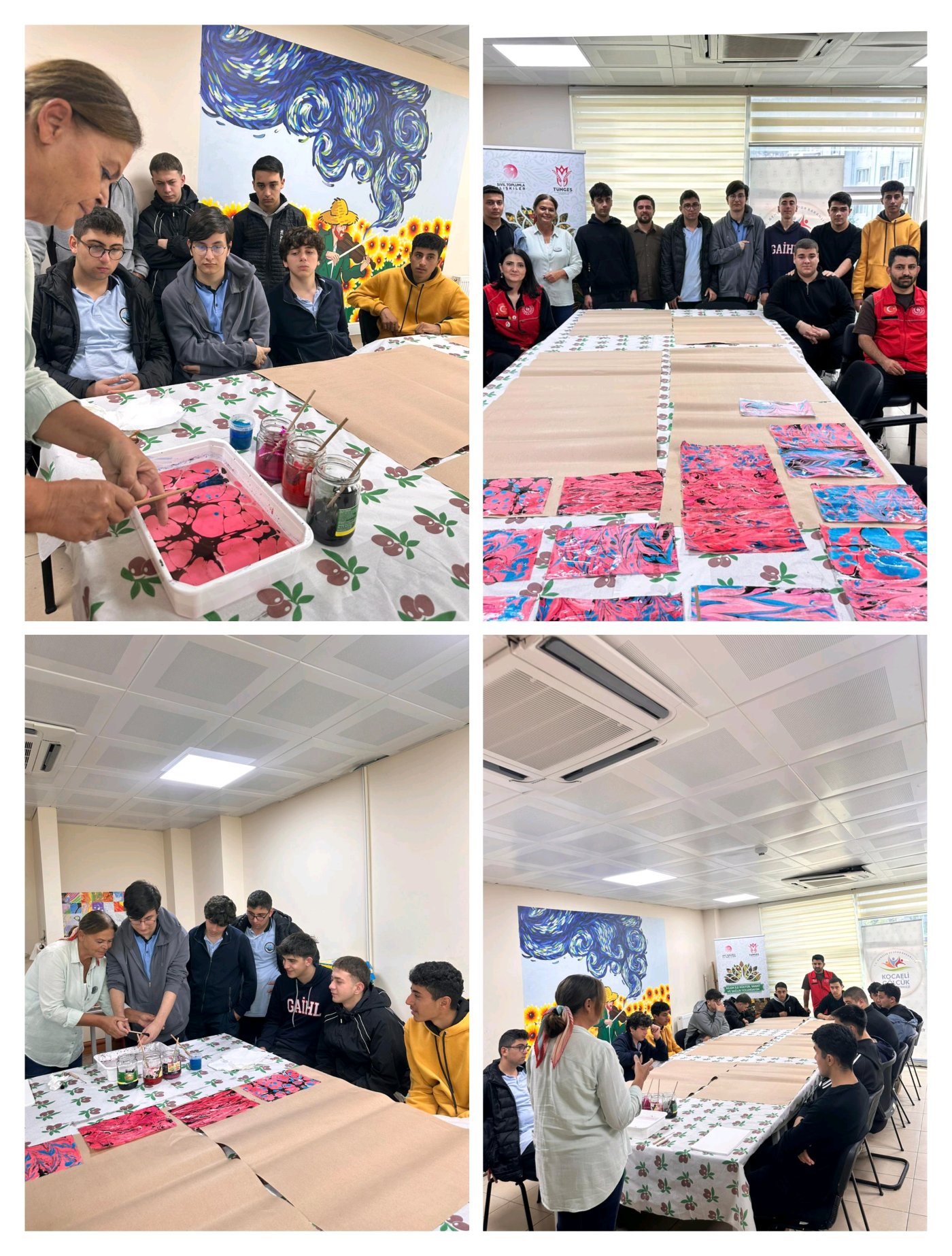 Gençlerle Ebru Sanatı Etkinliği Gerçekleştirildi