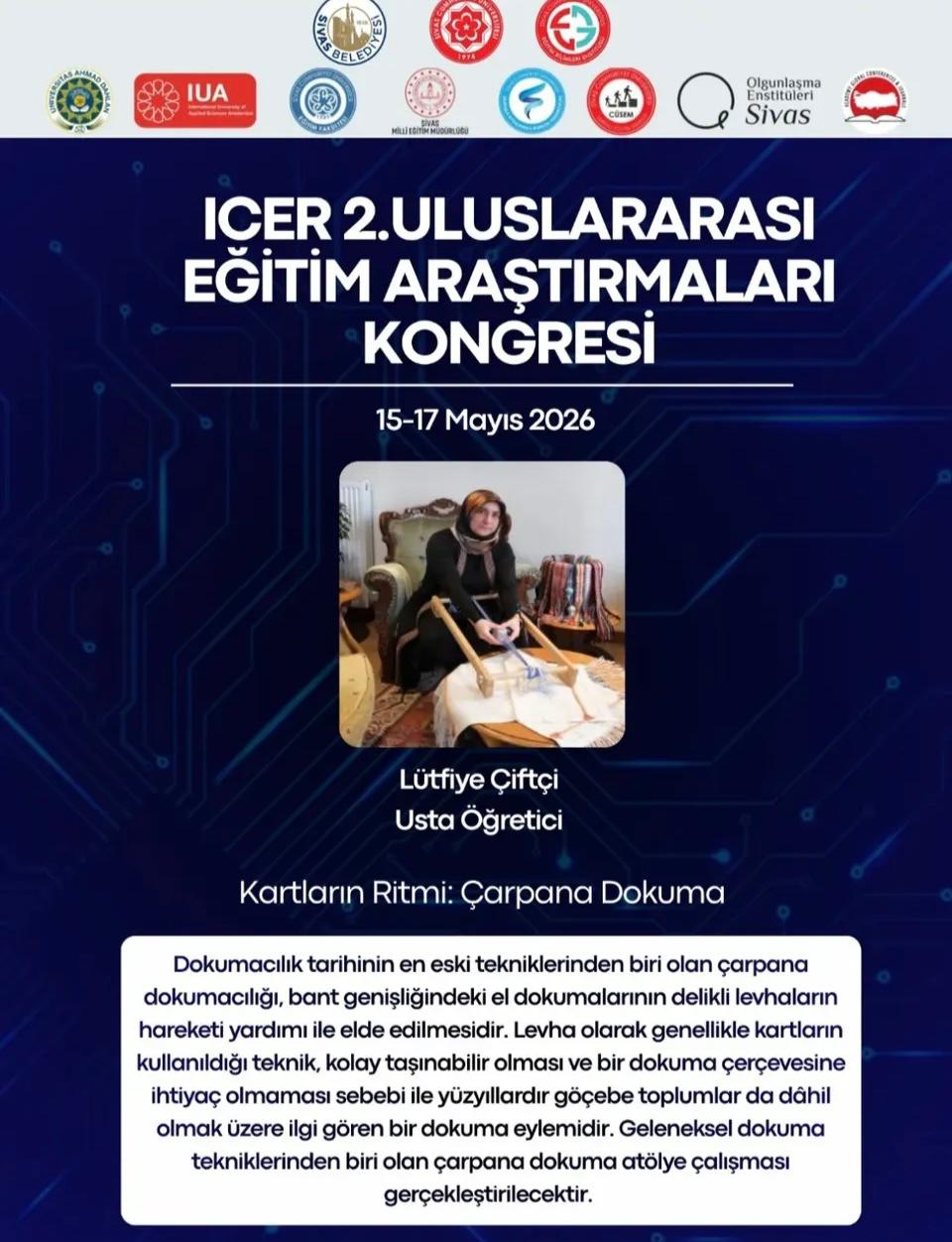 Sivas'ta Eğitim Araştırmaları Kongresi'nde Çarpana Dokuma Eğitimi